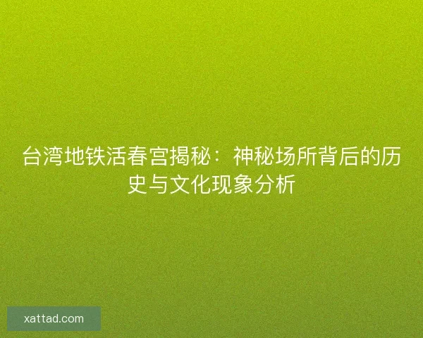 台湾地铁活春宫揭秘：神秘场所背后的历史与文化现象分析